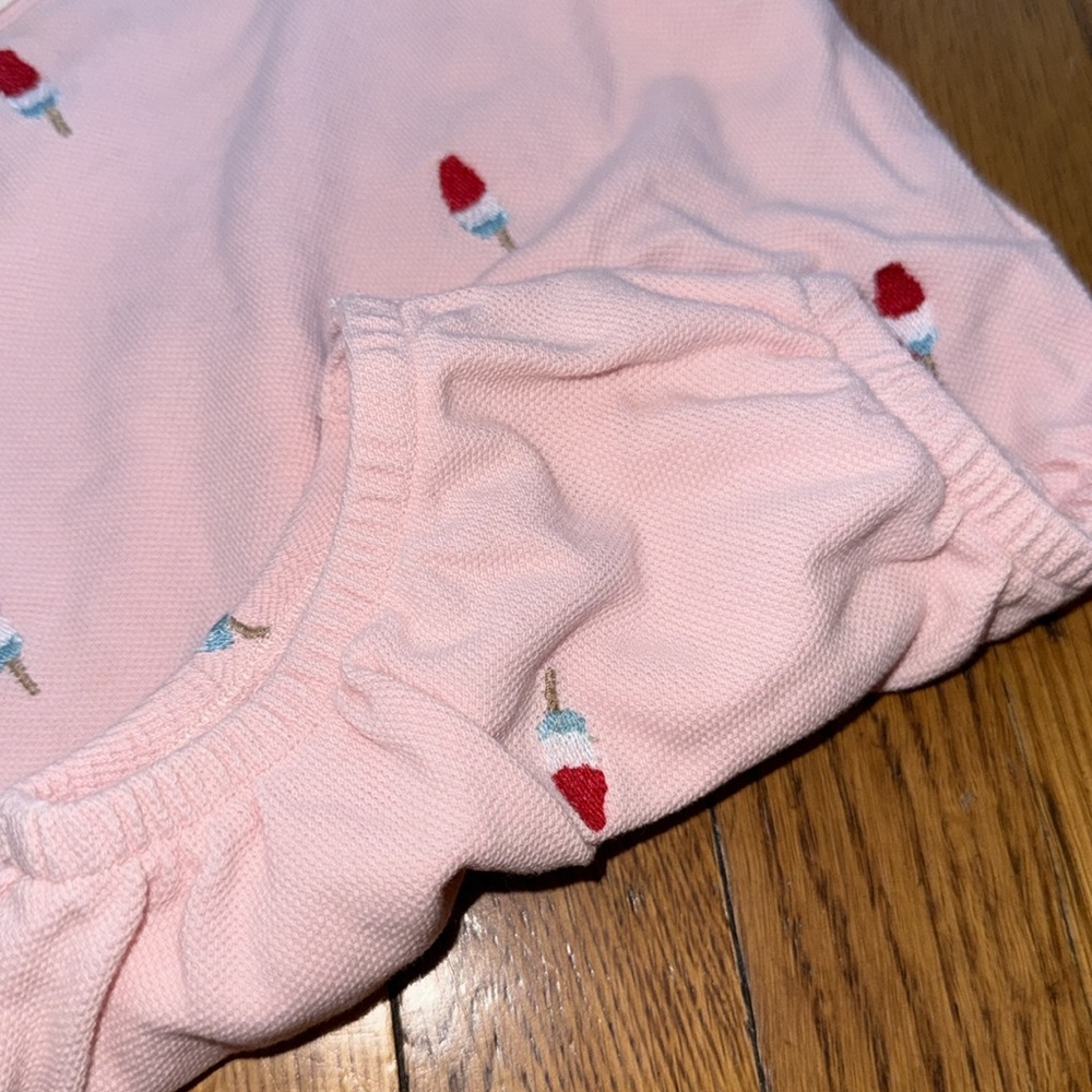 Pink Chicken phoebe cotton bubble romper rocket pop ice cream 4th of July 3/6 - Picture 4 of 5